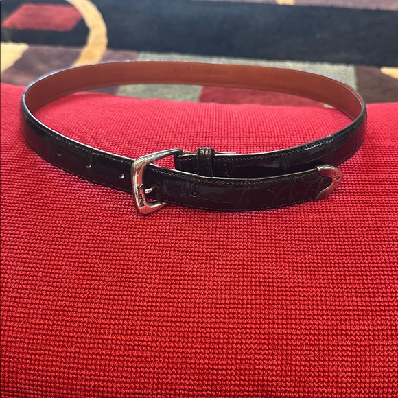 Unisex Vintage Polo Ralph Lauren Black patent Leather Belt